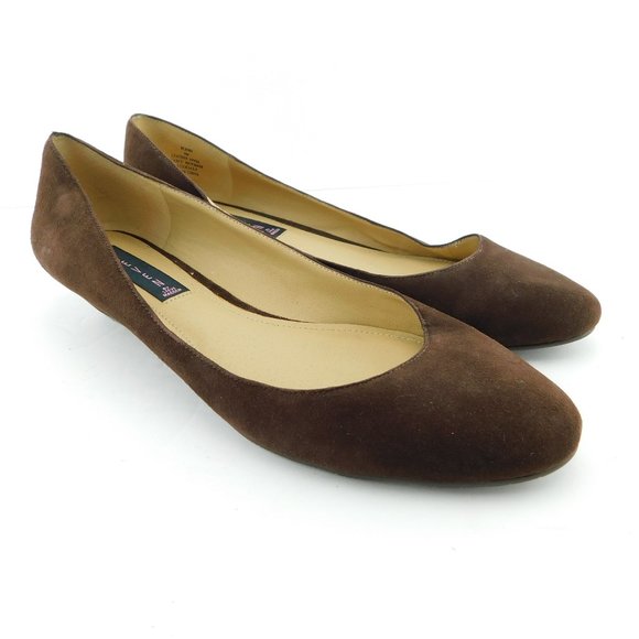 STEVEN Steve Madden Brown Suede Leather Ballet Flats 9 - Picture 2 of 5